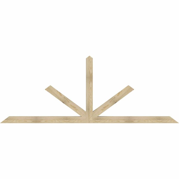 Ekena Millwork Saratoga Rough Sawn Timber Gable Bracket, Douglas Fir, 108"W x 40"H x 4"D x 4"F, 9/12 Pitch GBW108X40X0404SAR00RDF - main
